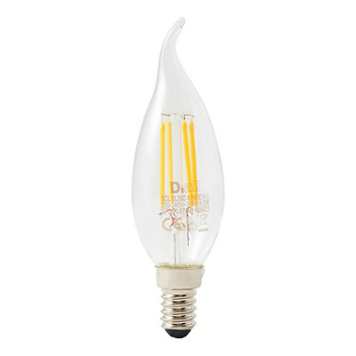 Diall B35 E14 3.4W 470Lm Clear Candle Warm White Led Filament Light Bulb from B&Q