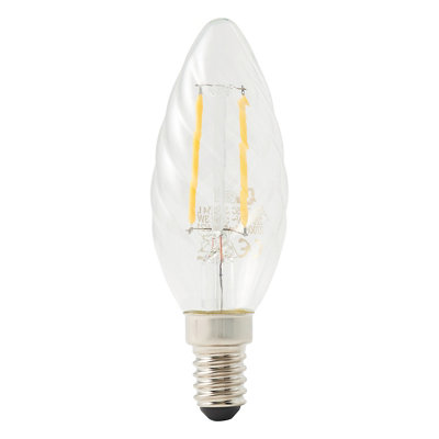 Diall 1.8W 250Lm Clear Twisted Candle Warm White Led Filament Light Bulb from B&Q