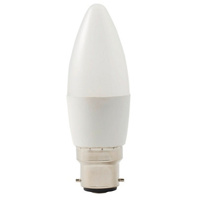 B&Q -  B22 4.2W 470Lm 180° Frosted Candle Warm White Led Light Bulb