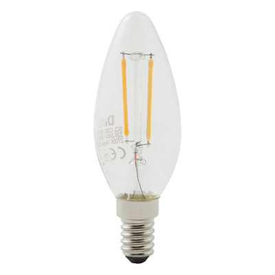 Diall 1.8W 250Lm Clear Candle Warm White Led Filament Light BulbPack Of 6 from B&Q