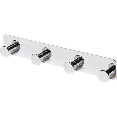 GoodHome Koros Steel 4 Hook Rail (L)257mm (H)40mm from B&Q