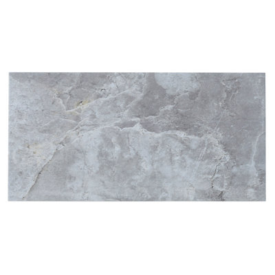 GoodHome Shaded Slate Grey Matt Textured Porcelain Indoor Wall & Floor Tile Sample from B&Q