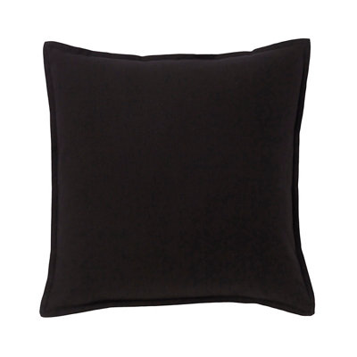 B&Q -  Black Plain Cotton Effect Indoor Cushion (L)45Cm (W)45Cm