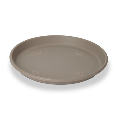 Verve Florus Taupe Bell Pot Saucer (Dia)29Cm from B&Q