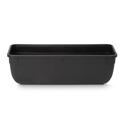 Verve Florus 5.06L Black Plastic Bell Rectangular Trough (H)15Cm (W)15Cm (D)45Cm from B&Q