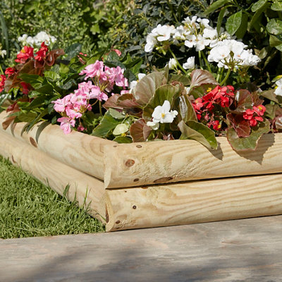 Blooma Gydan Green Pine Horizontal Log Edging (H)18Cm (L)1M from B&Q