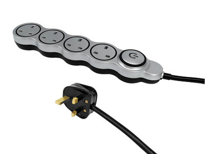  - Homepower 4 Socket 13A Switched Blue & Silver Extension Lead2M