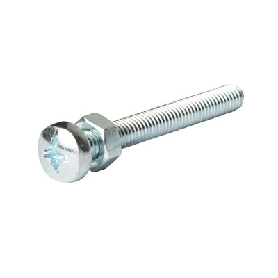 Diall M6 Pan Head Zinc-Plated Carbon Steel Machine Screw & Nut (Dia)6mm (L)70mmPack Of 20 from B&Q