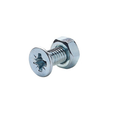 Diall M4 Pozidriv Countersunk Zinc-Plated Carbon Steel Machine Screw & Nut (Dia)4mm (L)12mmPack Of 20 from B&Q