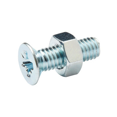 Diall M6 Pozidriv Countersunk Zinc-Plated Carbon Steel Machine Screw & Nut (Dia)6mm (L)20mmPack Of 20 from B&Q