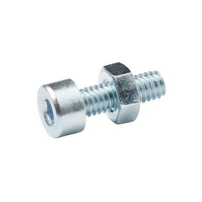 Diall M4 Cylindrical Zinc-Plated Carbon Steel Set Screw & Nut (Dia)4mm (L)12mmPack Of 20 from B&Q