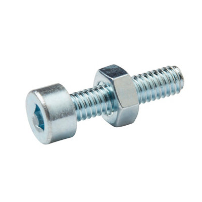 Diall M4 Cylindrical Zinc-Plated Carbon Steel Set Screw & Nut (Dia)4mm (L)16mmPack Of 20 from B&Q