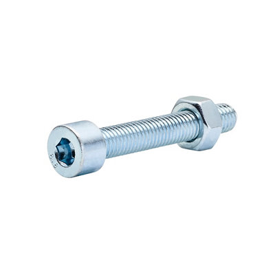 Diall M8 Cylindrical Zinc-Plated Carbon Steel Set Screw & Nut (Dia)8mm (L)50mmPack Of 20 from B&Q