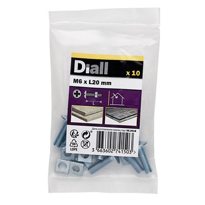 Diall M6 Roofing Bolt & Nut (L)20mmPack Of 10