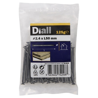 Diall Round Wire Nail (L)50mm (Dia)2.4mm 125G from B&Q