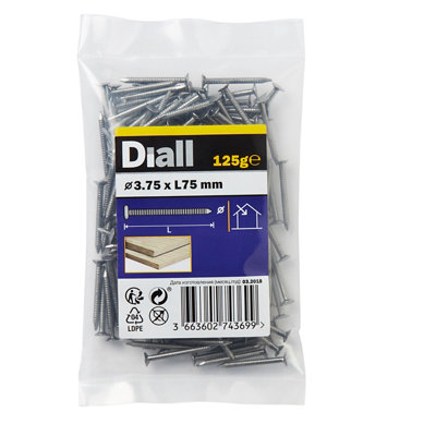 Diall Annular Ring Nail (L)75mm (Dia)3.75mm 125G from B&Q