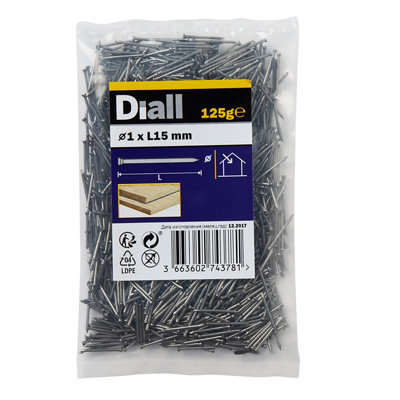 Diall Veneer Pin (L)15mm (Dia)1mm 130G from B&Q
