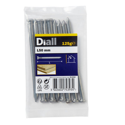 Diall Oval Nail (L)50mm 125G from B&Q