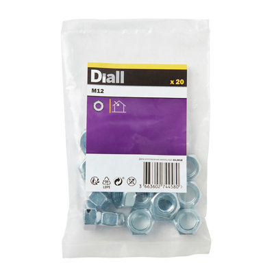 Diall M12 Carbon Steel Hex NutPack Of 20 from B&Q