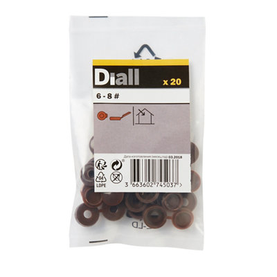 Diall Brown Polypropylene Decorative Snap Cap (Dia)8mmPack Of 20