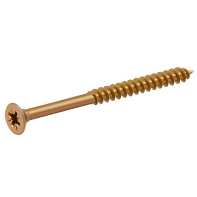 Diall Double-Countersunk Yellow-Passivated Carbon Steel Screw (Dia)5mmPack Of 100 from B&Q