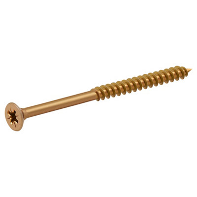 Diall Double-Countersunk Yellow-Passivated Carbon Steel Screw (Dia)6mmPack Of 100 from B&Q
