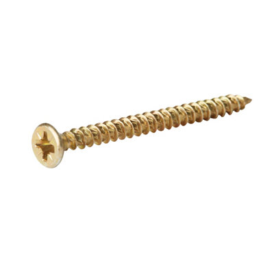 Turbodrive Pz Double-Countersunk Yellow-Passivated Steel Wood Screw (Dia)5mmPack Of 200 from B&Q