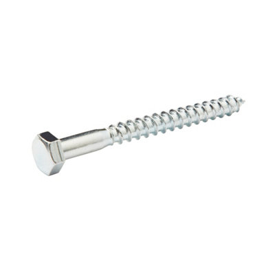 Diall Hex Zinc-Plated Carbon Steel Coach Screw (Dia)8mmPack Of 100 from B&Q