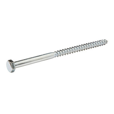 Diall Hex Zinc-Plated Carbon Steel Coach Screw (Dia)8mmPack Of 50 from B&Q
