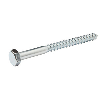 Diall Hex Zinc-Plated Carbon Steel Coach Screw (Dia)10mmPack Of 50 from B&Q