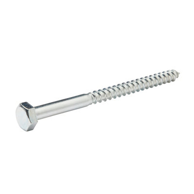 Diall Hex Zinc-Plated Carbon Steel Coach Screw (Dia)10mmPack Of 50 from B&Q