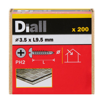 Diall Pan Head Zinc-Plated Carbon Steel Screw (Dia)3.5mmPack Of 200 from B&Q