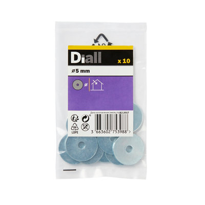 Diall M5 Carbon Steel Penny Washer(Dia)5mmPack Of 10 from B&Q