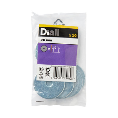 Diall M8 Carbon Steel Penny Washer(Dia)8mmPack Of 10 from B&Q