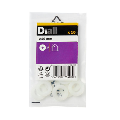 Diall M10 Nylon WasherPack Of 10 from B&Q