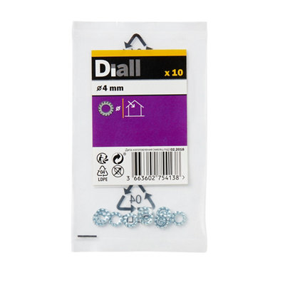 Diall M4 Steel Shakeproof Washer(Dia)4mmPack Of 10 from B&Q