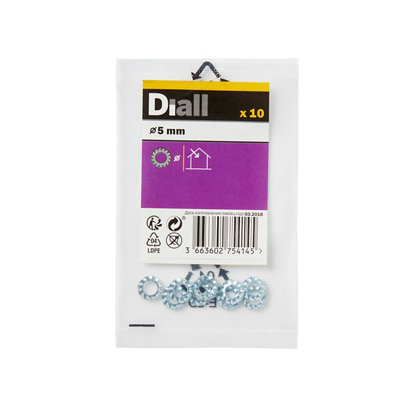 Diall M5 Steel Shakeproof Washer(Dia)5mmPack Of 10 from B&Q