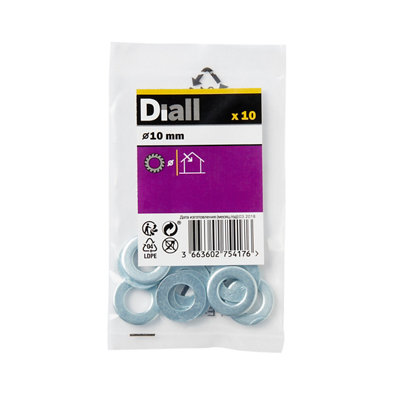 B&Q -  M10 Steel Shakeproof Washer(Dia)10mmPack Of 10