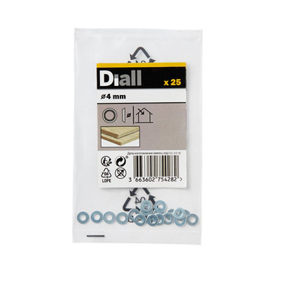 Diall M4 Carbon Steel Screw Cup Washer(Dia)4mmPack Of 25 from B&Q