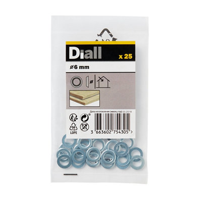 Diall M6 Carbon Steel Screw Cup WasherPack Of 25 from B&Q