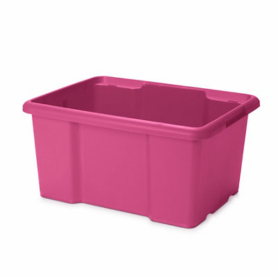 Form Fitty Pink 26L Plastic Stackable Storage Box from B&Q