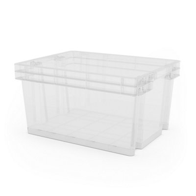 Form Xago Heavy Duty Clear 15L Plastic Stackable Storage Box from B&Q