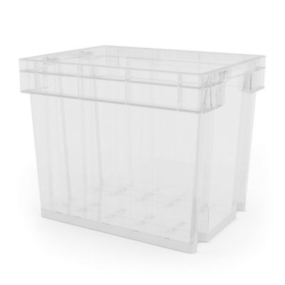 Form Xago Heavy Duty Clear 24L Plastic Stackable Storage Box from B&Q