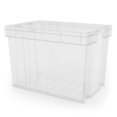Form Xago Heavy Duty Clear 68L Plastic Stackable Storage Box from B&Q