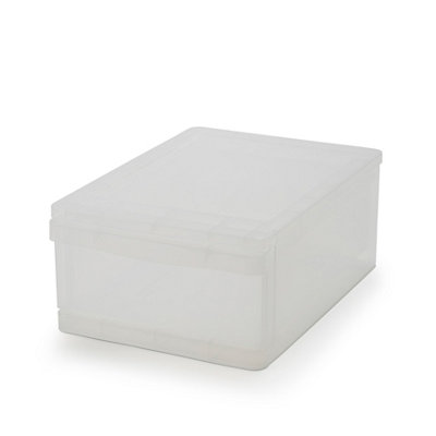 Form Kontor Clear 20L Plastic Stackable Storage Box from B&Q