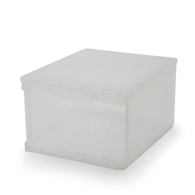Form Kontor Clear 8L Plastic Stackable Storage Box from B&Q
