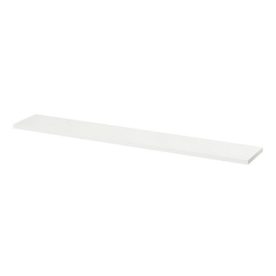 GoodHome Rigga Satin White Rectangular Floating Shelf (L)118Cm X (D)19Cm from B&Q