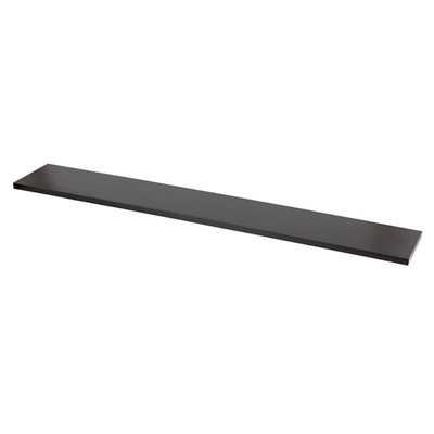 GoodHome Rigga Satin Black Rectangular Floating Shelf (L)118Cm X (D)19Cm from B&Q