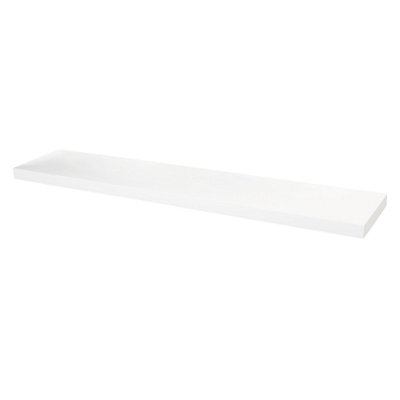 GoodHome Cusko White Rectangular Floating Shelf (L)118Cm X (D)23.5Cm from B&Q