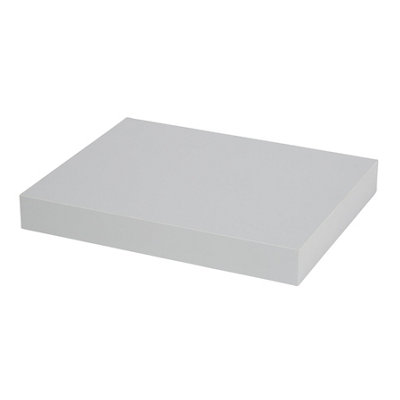 GoodHome Cusko Grey Rectangular Floating Shelf (L)30Cm X (D)23.5Cm from B&Q